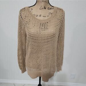 THALIA Sodi open weave oversized‎ sweater size large